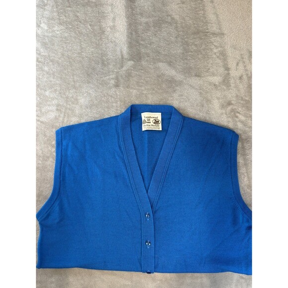 Edinburgh Woollen Mill Lambswool Vest L | Blue Knit GrandpaCore Preppy - Picture 3 of 8